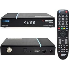 Octagon SX88 V2 (Version 2) WLAN 4K Satellite Receiver + HM-SAT HDMI Cable, Smart TV Streaming Box, 2 Operating Systems: Define OS & E2 Linux, with PVR Recording Function, to IP, Media Library, WiFi,