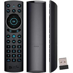 GREVA Wireless Bluetooth Remote Control for Android TV Box, IR 2.4G USB 5.0 Voice Illuminated Intelligent Multifunctional Remote Control Replacement (G20S Pro Plus)