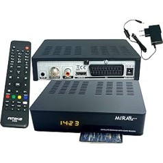 Amiko MIRA3 HD Satellite Receiver with Recording Function, Card Slot, Timeshift, HDMI, PVR, USB, WiFi, AAC-LC, SCART, Coaxial Satellite Receiver HD for Satellites, Satellite Receiver with 12 V Power