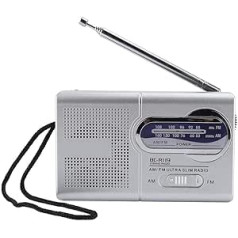 Bewinner AM/FM daudzfunkcionālais kabatas radio ar pagarināmu antenu, HD skaņas divjoslu mazs radio ar teleskopisko antenu, 9 x 5,7 x 2,2 cm, balts