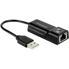 USB Ethernet Adapter, USB2.0 to RJ45 Gigabit Ethernet LAN Network Adapter 10/100Mbps LAN Cable Adapter Wired Cable Card for Laptop Desktop