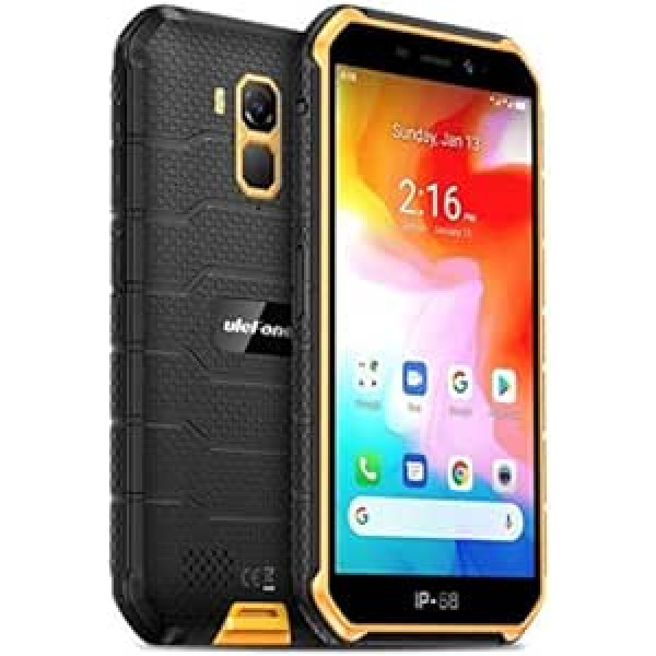 Ulefone Armor X7 (2020), Android 10 āra viedtālrunis bez līguma, četrkodolu 2 GB + 16 GB, IP68 izturīgs mobilais tālrunis, 13 MP zemūdens fotografēšana, 4000 mAh akumulators, NFC/GPS/DUAL SIM/Face Unlock, oranža