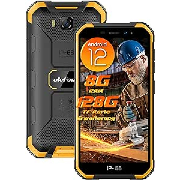 Ulefone Armor X6 Pro Android 12 āra mobilais tālrunis bez līguma 8G + 32GB ROM/SD-128GB 4000mAh displejs 5 collu āra viedtālruņa kamera 13MP + 5MP viedtālrunis 2023 IP68 tālrunis NFC oranžs