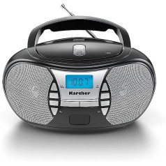 Karcher RR 5025-B pārnēsājamais CD radio (CD atskaņotājs, FM radio, darbība no akumulatora/tīkla, AUX-In) melns