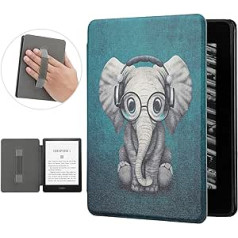 Billionn Kindle Paperwhite 11th Generation E-Reader (6.8 inch, 2021) and Kindle Paperwhite Signature Edition Case with Palmrest and Auto Wake/Sleep - Elephant