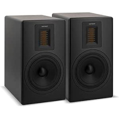 sonoro Orchestra Bookshelf Speaker Set (2-Way Bass Reflex, Wooden Casing, Perfect Addition to Maestro) Design Speaker Boxes in Black/Black