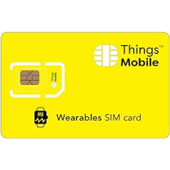 SIM karte WEARABLES - Things Mobile - ar pārklājumu visā pasaulē un GSM/2G/3G/4G LTE daudzfunkciju tīklu, bez fiksētām izmaksām un konkurences priekšrocībām ar 10 € t.sk. kredītkarte.