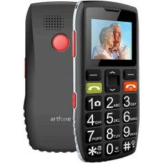 Artfone C1 Mobile Phone for Seniors with Large Buttons, SOS Function, 1.77 Inch Display, Dual SIM, Quick Call, Torch, High Tone Radio, Long Battery Life