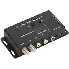 PUSOKEI UHF modulators, AV uz RF pārveidotājs, IR paplašinātājs ar kanālu displeju, UHF TV LINK modulators, PAL, USB5V @400mA saderīgs televizora pierīce un citi A/V avoti