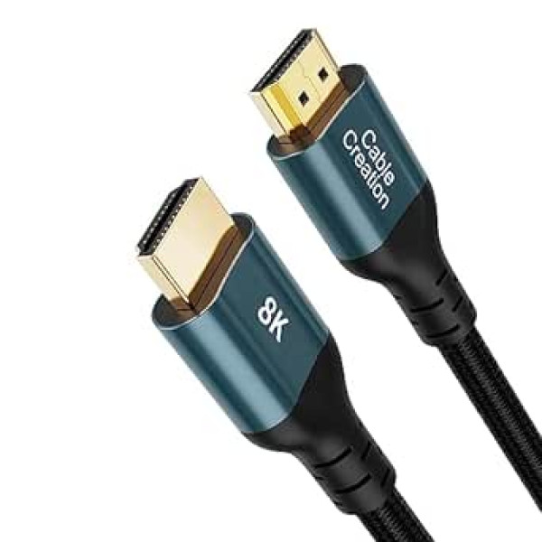 CableCreation HDMI 2.1 8K/4K Cable 3 m HDMI Cable 8K @ 60Hz/4K @ 120Hz 48Gbps, Ultra HD, HDCP 2,2,4:4:4, eARC, High Speed with Ethernet, Compatible with PS5/4/3, Xbox Series X, Projector Monitor, TV
