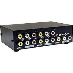 Duttek 4 Port AV RCA Switcher Switch 4 in 1 out composite video L/R Audio Selector Box for DVD STB Game Consoles