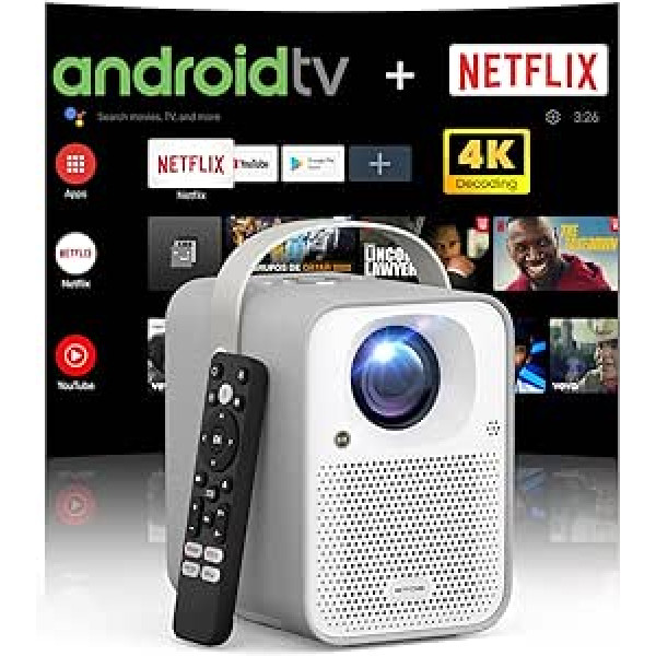 Automātiskais fokuss: ETOE Seal Android 11.0 projektors, 4K atbalstīts mini projektors, video projektors ar ESPN, Prime Video, YouTube, 5G Wi-Fi un Bluetooth, savietojams ar iOS/Android/Windows/USB/HDMI