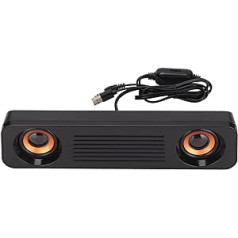 ciciglow Wired Speaker, T83 USB Powered Stereo Soundbar, HiFi Stereo Subwoofer, Volume Control, Portable Long Desktop Speaker, 3.5mm Plug for TV Computer