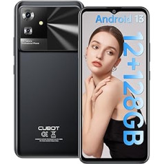 CUBOT Note 21 (2023) viedtālrunis Android 13–6 GB (12 GB) RAM + 128 GB ROM mobilais tālrunis bez līguma, 50 MP + 8 MP kamera, 6,56 collu HD+, 5200 mAh mobilie tālruņi bez Simlock, 4G divu SIM karte, astoņkodolu/Fa