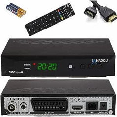 Anadol 555c Hybrid DVB-T2 / DVB-C HDTV Cable Receiver - PVR Recording Function and Timeshift - Full HD Media Player HDMI + USB - Digital Hybrid Receiver - Learning Remote Control