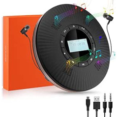 CD atskaņotājs Pārnēsājams Bluetooth CD atskaņotājs ar 4 skaļruņiem un FM raidītāju, pārnēsājams CD atskaņotājs ar pretizslīdēšanu, uzlādējams mazs diska kompaktdisku atskaņotājs ar austiņām automašīnai, mājās