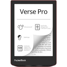 PocketBook E-Book Reader 'Verse Pro' (German Version) 16 GB Memory, IPX8, Bluetooth, 15.2 cm (6 Inch) E-Ink Carta Display - Passion Red