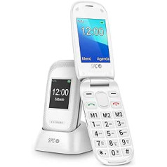 SPC Harmony — Mobiltelefons ar Klappdeckel für Senioren mit großen Ziffern und Buchstaben, Doppeltem Display, SOS-Taste, 3 Directspeicher, Ladestation