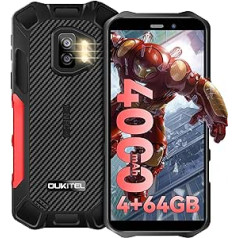 OUKITEL WP12 PRO āra mobilais tālrunis Android 11 astoņkodolu, āra viedtālrunis 5,5 collu HD+ 4GB + 64 GB ūdensizturīgs viedtālrunis, 4000 mAh akumulators 13MP kamera 4G Dual SIM, ūdensizturīgs IP68/OTG/GPS/Face ID