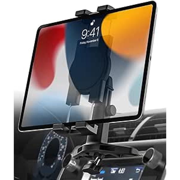woleyi Tablet Holder Car CD Slot Car CD Slot Tablet Holder Tablet Holders Car Front [Adjustable Long Sleeve Design] for 4-13 Inch Tablet & Mobile Phones, iPad Pro/Air/Mini, Galaxy, iPhone