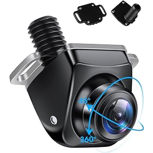 Jansite AHD 720P atpakaļgaitas kamera 360° Regulējama atpakaļgaitas kamera Auto Metāla korpuss Universāls 12V-24V Automašīnas atpakaļgaitas kamera Nakts redzamība 170° Platleņķis treileru apvidus auto piekabe Treileru furgons