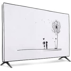 kwmobile 55 Inch TV Case - TV Screen Protector Cover - TV Screen Dust Cover - Dandelion Love Black White