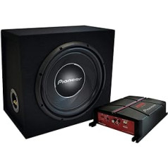 Pioneer GXT-3730B — 30 cm korpusa zemfrekvences skaļrunis un pārvadāms 2 kanālu pastiprinātājs, 1400 W maksimālā jauda, 30 cm Impp membrāna, melns