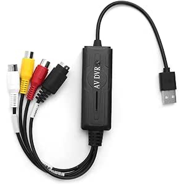 VBESTLIFE USB 2.0 video digitālā pārveidotāja audio video uztveršanas kartes adapteris NTSC/PAL/SECAM, atbalsts WIN10