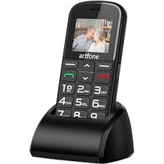 artfone 182 Senior Mobile Phone with Large Buttons Mobile Phone for Seniors GSM Double SIM Cards Mobile Phone with Emergency Buttons Large Screen 1.77 Inch Mobile Phone 1400 mAh Battery Super Long