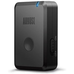 August Bluetooth 5.2 Audio Adapter Transmitter Receiver 2 in 1 mit aptX Low Latency für Kopfhörer TV MR230B- Audio Empfänger Plug&Play/13h Akku/USB-C - geeignet für Heim Stereo Systeme Lautsprecher