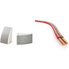 Yamaha NS-AW592 2-Way Outdoor Speakers (150 Watt, 88 dB) 1 Pair White & KabelDirekt - Speaker Cable - Made in Germany - Made of Pure Copper - 30 m