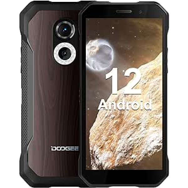 DOOGEE S61 PRO āra mobilais tālrunis Android 12, 6 GB RAM + 128 GB ROM, 48 MP + 20 MP nakts redzamības āra viedtālrunis bez līguma, 5180 mAh astoņkodolu 6,0 collu HD+ IP68 ūdensizturīgs 4G divās SIM kartes/face