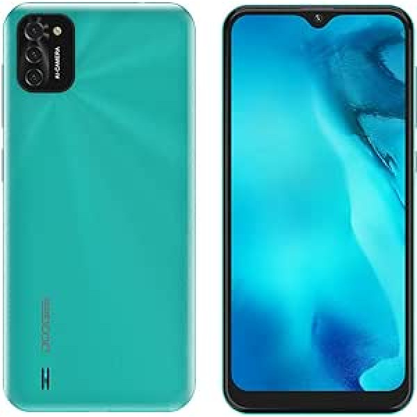 DOOGEE X93 3G viedtālrunis bez līguma, 6,1 collas Waterdrop HD+ ekrāns, Android 10 mobilais tālrunis ar divām SIM kartēm, četrkodolu 2 GB RAM, 16 GB ROM, 8 MP trīskāršā kamera, GPS, sejas atbloķēšana, 4350 mAh akumulators, zaļš