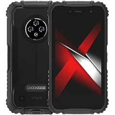 4G Outdoor Smartphone Without Contract DOOGEE S35, Android 10 IP68 Robust Mobile Phone, 2GB + 16GB (Support 256GB SD Card), 5.0 Inch HD+, 13MP Triple Camera, Dual SIM, Face Unlock GPS WiFi Black