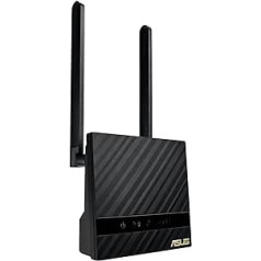 ASUS 4G-N16 Wireless-N300 LTE modema maršrutētājs (4G LTE mobilā platjosla, 150 Mbps, Wi-Fi, 300 Mbps, LAN ports) — melns