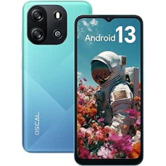 OSCAL viedtālrunis bez līguma 4GB RAM 32GB ROM 256GB TF/SD, Flat1C Android 13 mobilais tālrunis lēts 6,5 collu HD+ displejs, astoņkodolu 4700mAh akumulators, 8MP kamera, 4G Dual SIM mobilie tālruņi 5G Wi-Fi