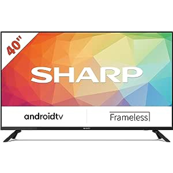 SHARP 40FG6EA Android Smart TV 102 cm (40 collas), balss vadība, izmantojot Google palīgu, Chromecast, Bluetooth, 2 x HDMI, 2 x USB, Dolby Audio, Active Motion 400