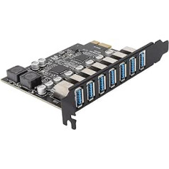 Bewinner 7 porti PCI-E uz USB 3.2 HUB, PCIE paplašināšanas karte, 5 Gbps ārējā kontrollera PCI Extender adaptera karte darbvirsmai Win XP, 7, 8, 10,11