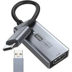 Newhope video tveršanas karte, 4K HDMI uz USB C 3.0 uztveršanas karte, 1080P HD 60 kadri/s tiešraides un ierakstīšanas video audio uztvērējs spēlēm, straumēšanai, mācībām, video konferencēm