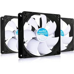 AABCOOLING Super Silent Fan 12 PWM — kluss un efektīvs 120 mm korpusa ventilators ar 4 pretvibrācijas spilventiņiem — dzesētājs, ventilators, kluss ventilators, dators ar ventilatoru, 10–19 dB(A), 24,5–63 m3/h — 3 vērtības komplekts