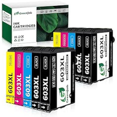 Greenjob 603XL printeru kasetnes Epson 603 tintes kasetnēm, kas saderīgas ar Epson Expression Home XP-2100 XP-2105 XP-3100 XP-3105 XP-4100 XP-4155 Workforce WF-2810 WF-2830 WF-28 no WF-28