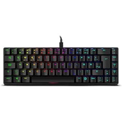 Ozone Gaming Mini Tactical Keyboard -OZTACTICALDE- Mechanische Tastatur ohne Ziffernblock, Bluetooth, Outemu Red Switches, RGB LED Beleuchtung, leise, DE Layout, Schwarz