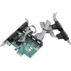 ASHATA 4 Port Serial RS232 PCI Express Interface Card, PCI-E to Serial RS232 4 Port Adapter, PCI Express Controller Expansion Card 9-Pin Connector Converter for Windows 7 / 8 / 10 / Linux