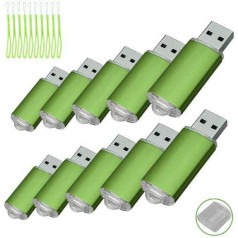 10 USB 2.0 Memory Sticks, Green 128 MB