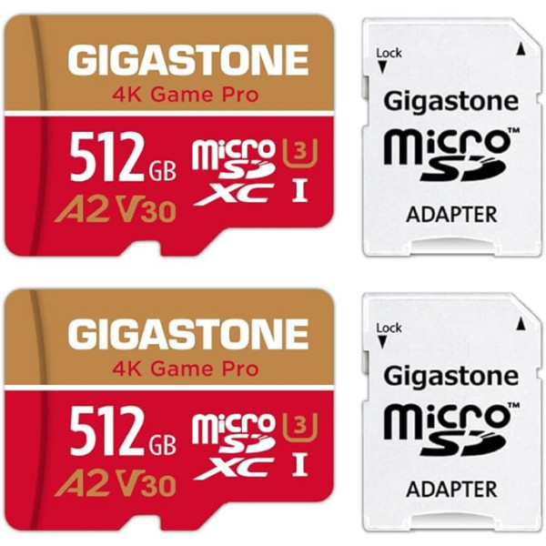 Gigastone 2-in-1 Micro SD Class 10 UHS- 2x 512GB Memory Card