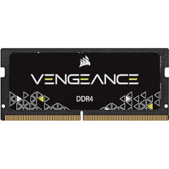 Corsair Vengeance SODIMM 32 GB (1 x 32 GB) DDR4 3200 MHz CL22 klēpjdatora atmiņa (atbalsts 11. paaudzes Intel Core procesoriem) — melns