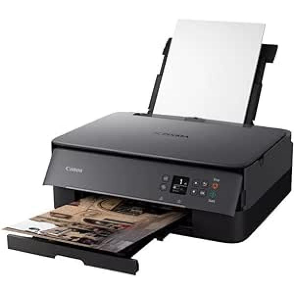 Canon PIXMA TS5350a BK Drucker Farbtintenstrahl Multifunktionsgerät DIN A4 (Scanner, Kopierer, OLED, 4.800 x 1.200 DPI, USB, WLAN, Duplexdruck, 2 Papierzuführungen), schwarz