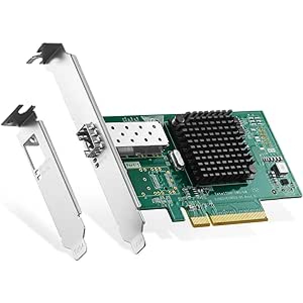 Binardat 10G SFP+ PCIe tīkla adapteris, Intel X520 82599 LAN kontrolieris, 10G/1G/100Mbps SFP+ slota NIC karte operētājsistēmai Windows/Linux/VMware