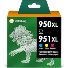 ColorKing 950 951 XL kasetņu nomaiņa HP 950XL 951XL Multipack Saderīga ar HP Officejet Pro 8600 kasetnēm 8610 8620 8100 8615 8616 8625 8630 8625 8630 276dw