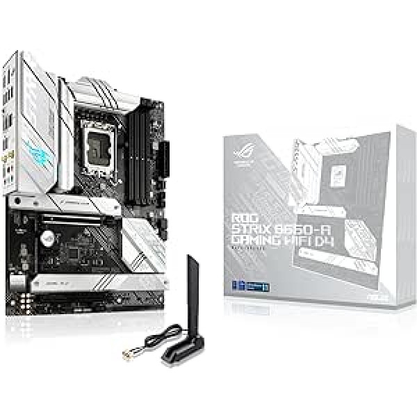 ASUS ROG Strix B660-A Gaming WiFi D4 mātesplates ligzda Intel LGA 1700 (Intel B660, ATX, DDR4 atmiņa, PCIe 5.0, WiFi 6, 3x M.2, Aura Sync)